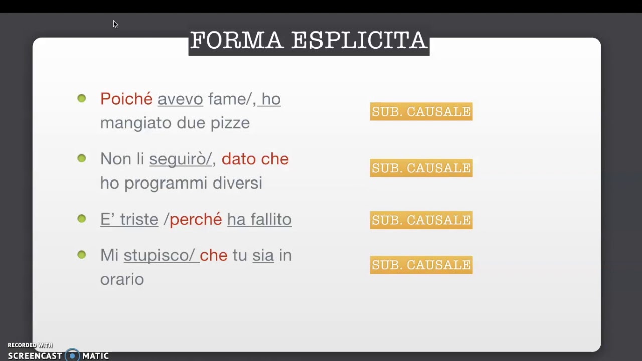 PROPOSIZIONE CAUSALE