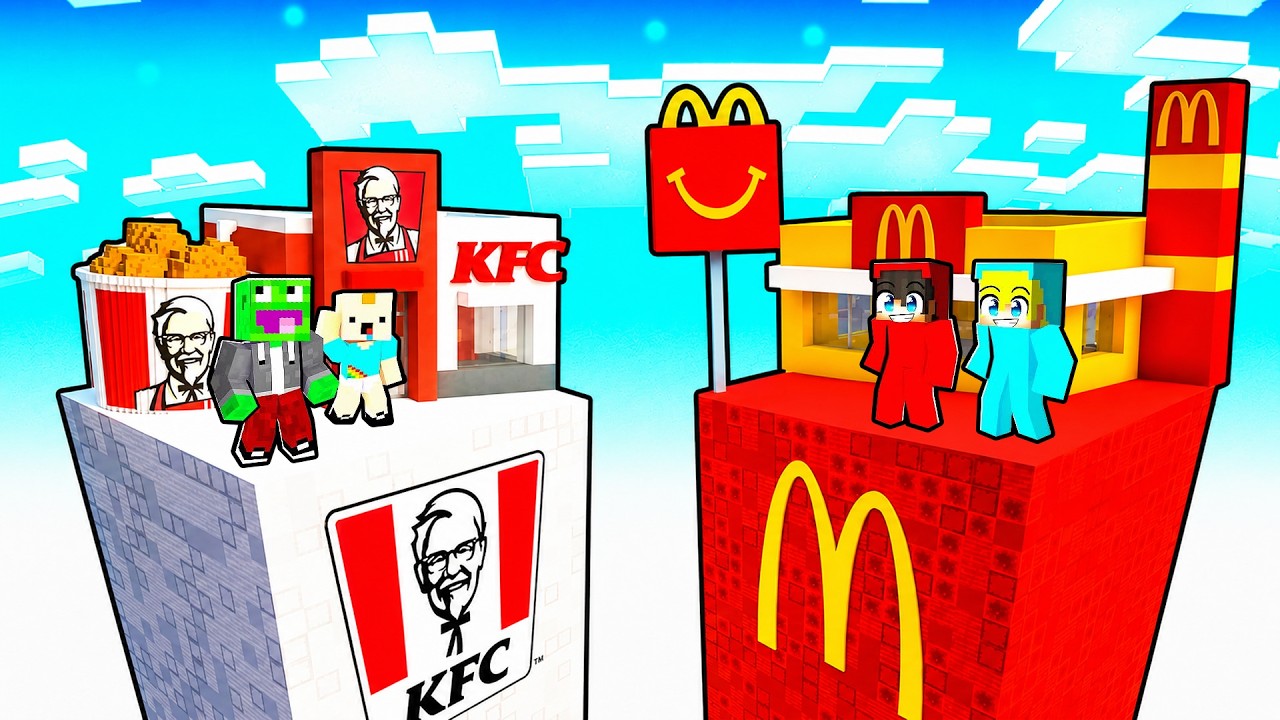 KFC vs McDONALD's na JEDNYM CHUNKU w Minecraft!