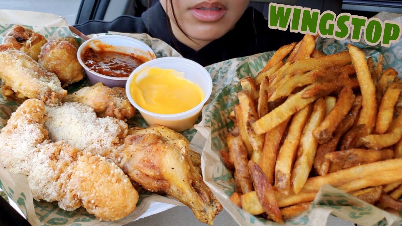 ASMR WINGSTOP CAR MUKBANG CHICKEN WINGS VOODOO FRIES Ranch REAL EATING SOUNDS 먹방 Twilight
