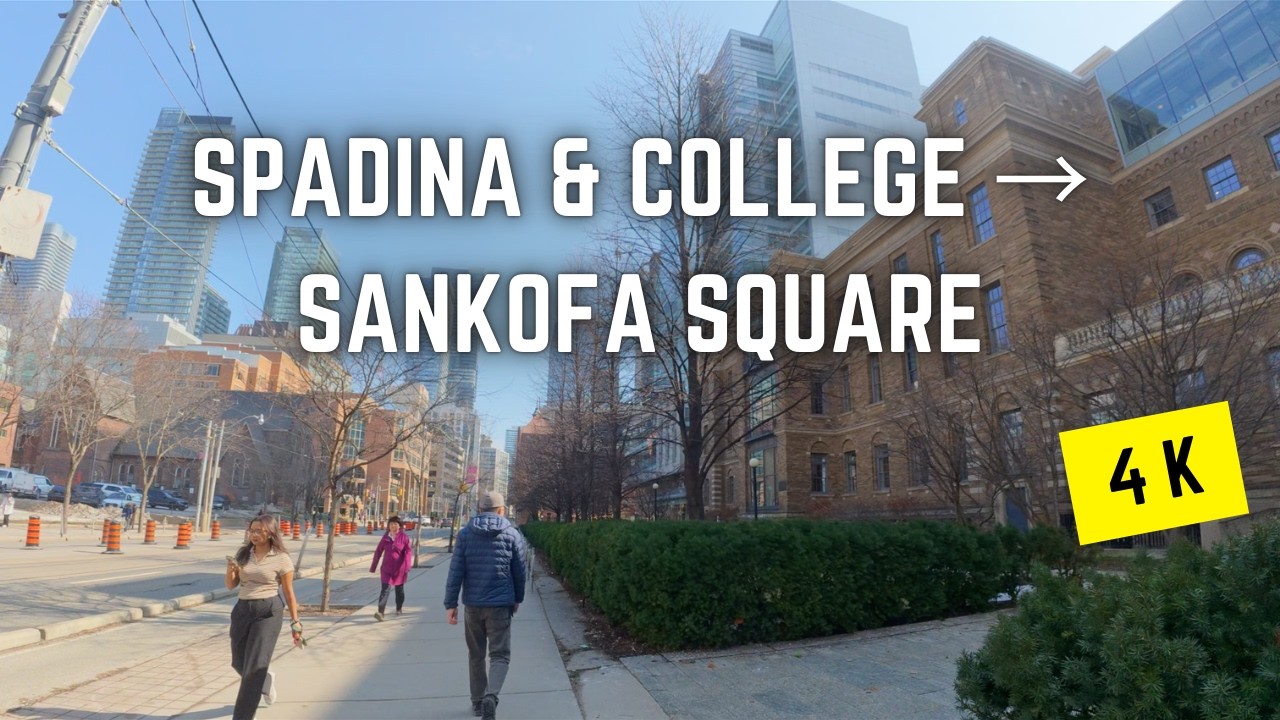 Toronto 🇨🇦 Spring Walk | Spadina & College to Sankofa (Dundas) Square via Yonge, 4K