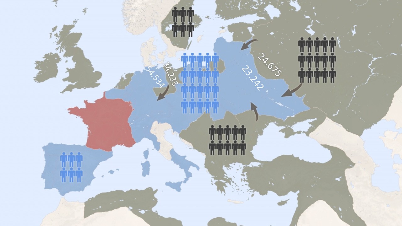 Thirty Years' War Every Day with Army Sizes