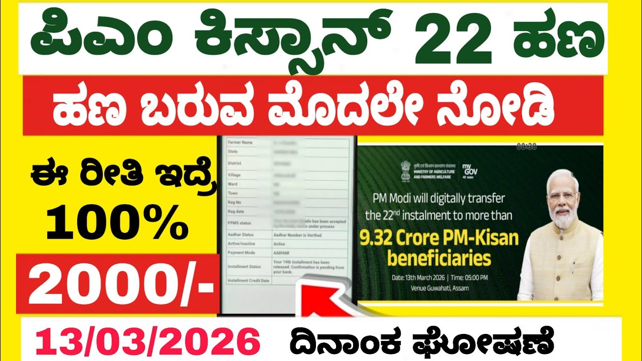 Pm Kissan 2000/- date Announced || ಪಿಎಂ ಕಿಸ್ಸಾನ್ ಡೇಟ್ ಕನ್ಫರ್ಮ್