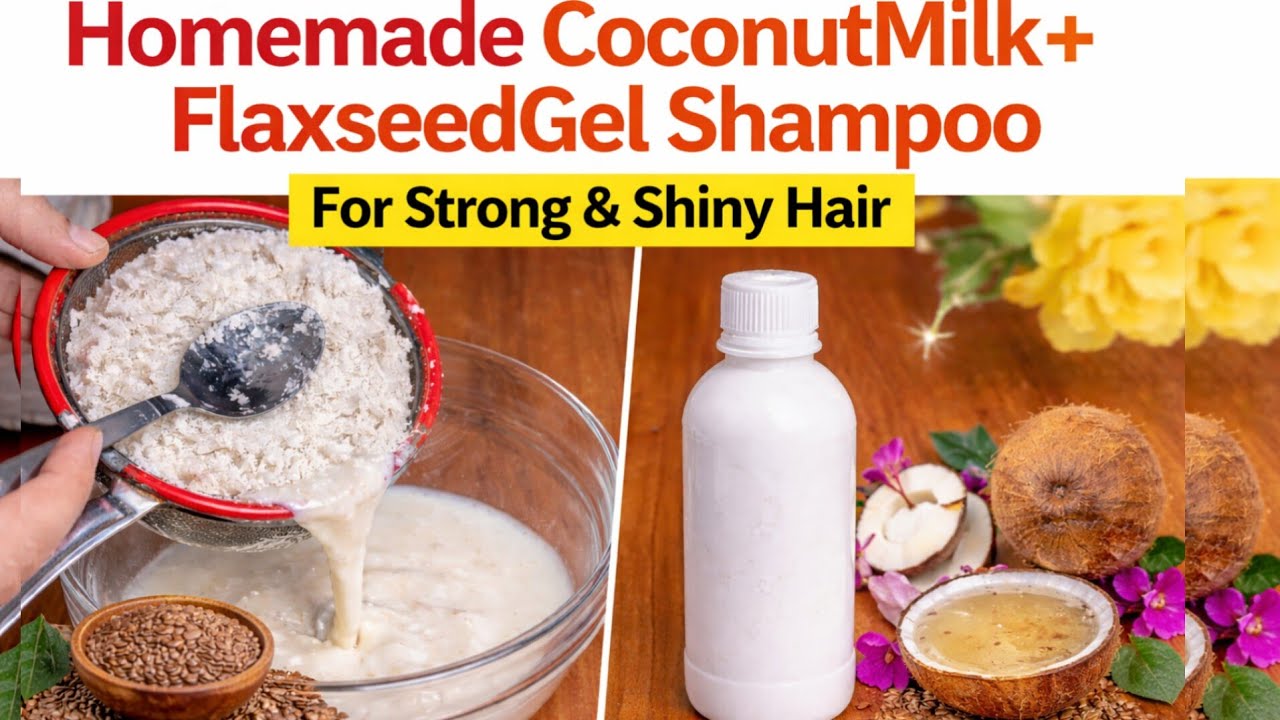 CoconutMilk+FlaxceedGel Shampoo Best for winter #foryou @RemedieswithSid 