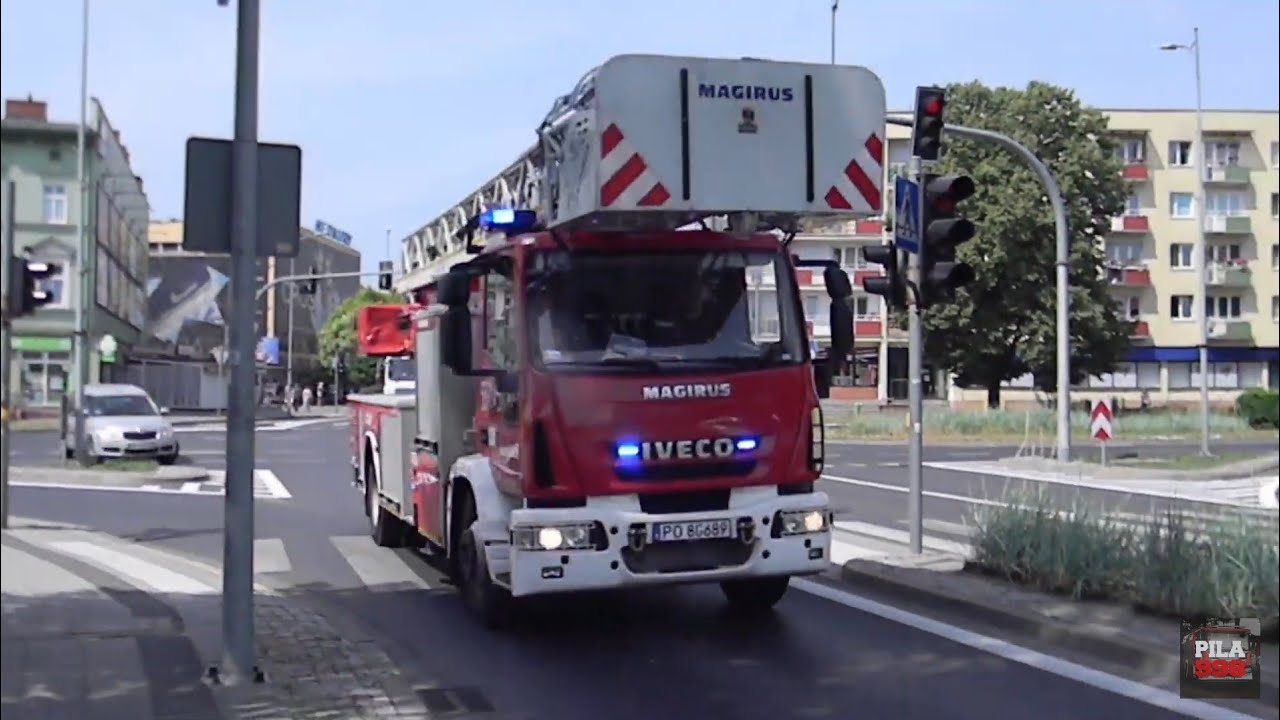 [ARCHE HOTEL Monitoring Pożarowy][Dojazd alarmowy Plutonu z JRG1 PSP Piła] [Trąby Martin-Horn] 🚒🚒🚒