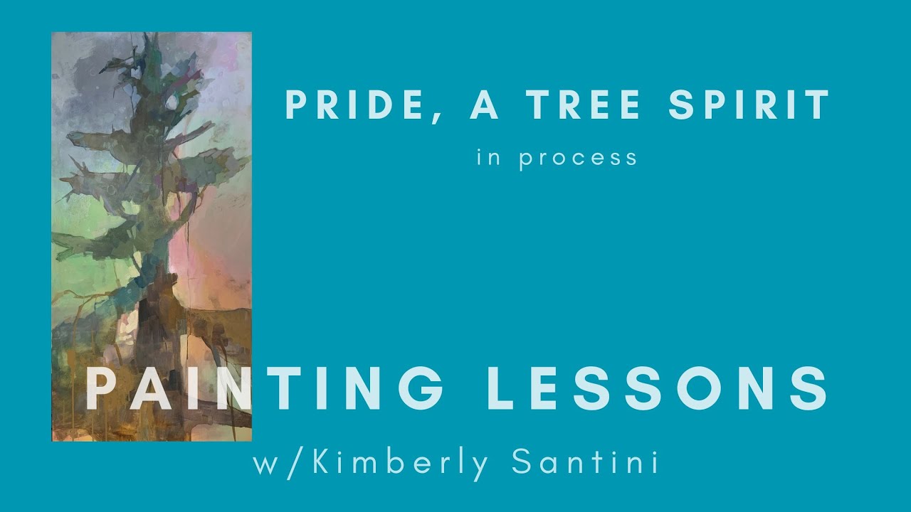 Painting Lesson -- in process tree spirit painting, landscape art, acrylic