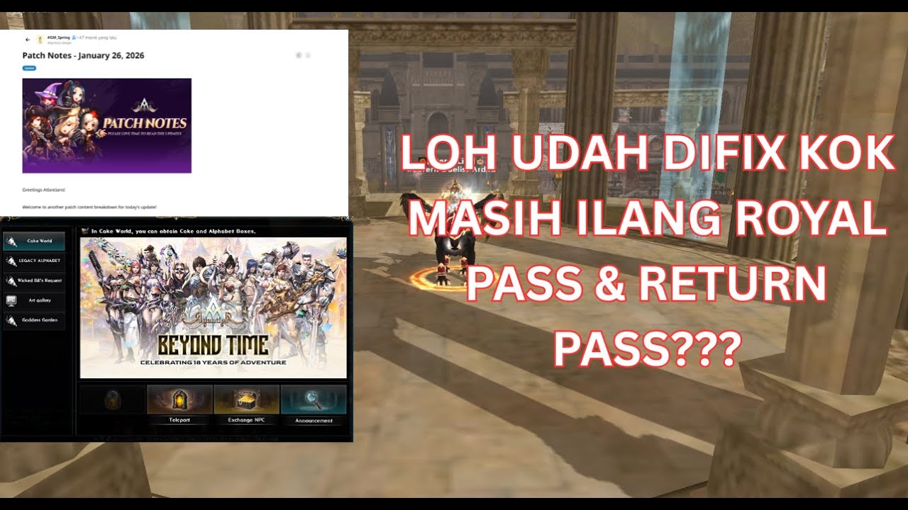 EMT 26 JANUARI 2026 FIXED BUG ROYAL PASS & RETURN PASS -  ATLANTICA ONLINE VALOFE
