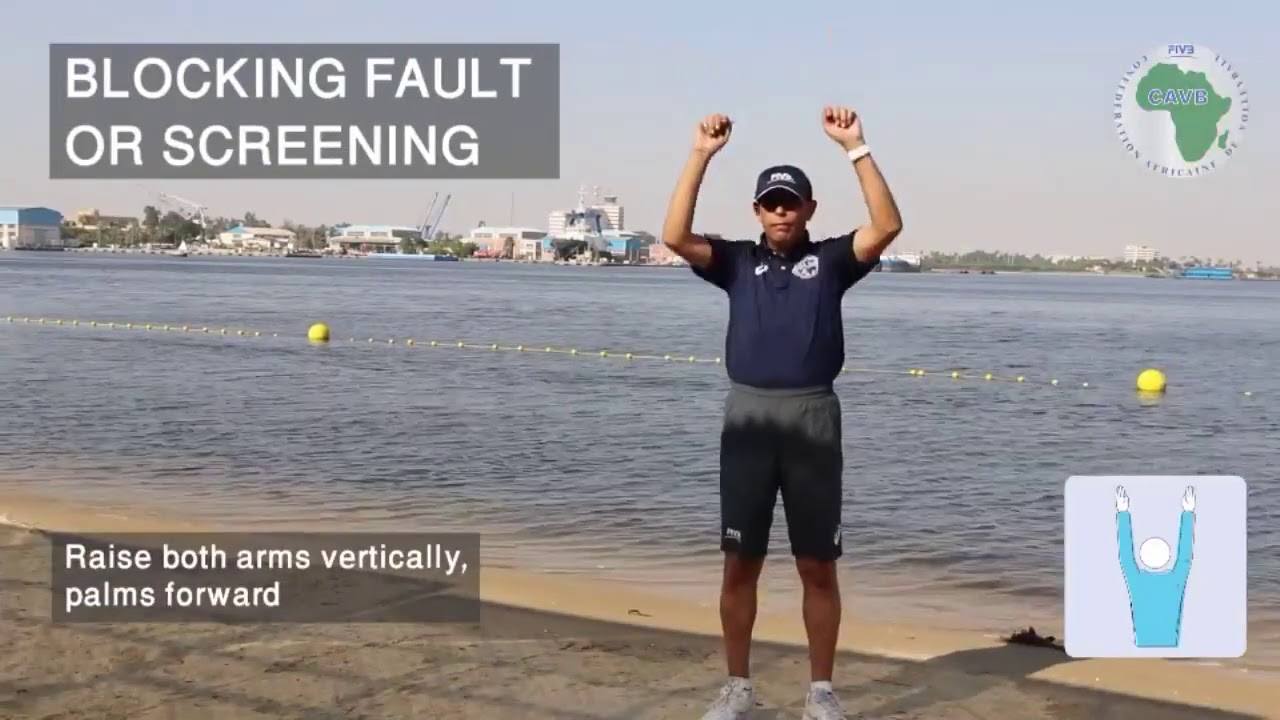 official hand signals in BEACH VOLLEYBALL for referee