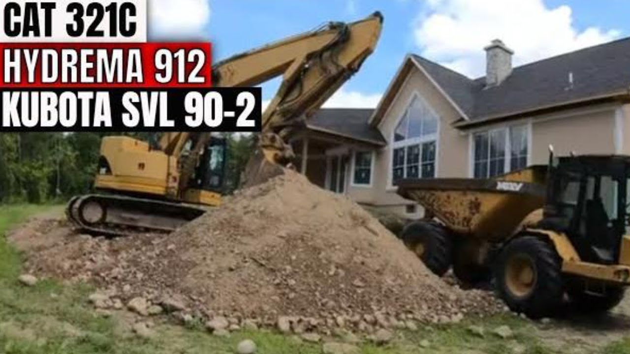 Digging for a Retaining Wall with a CAT 321C Hydrema 912 & Kubota SVL 90-2
