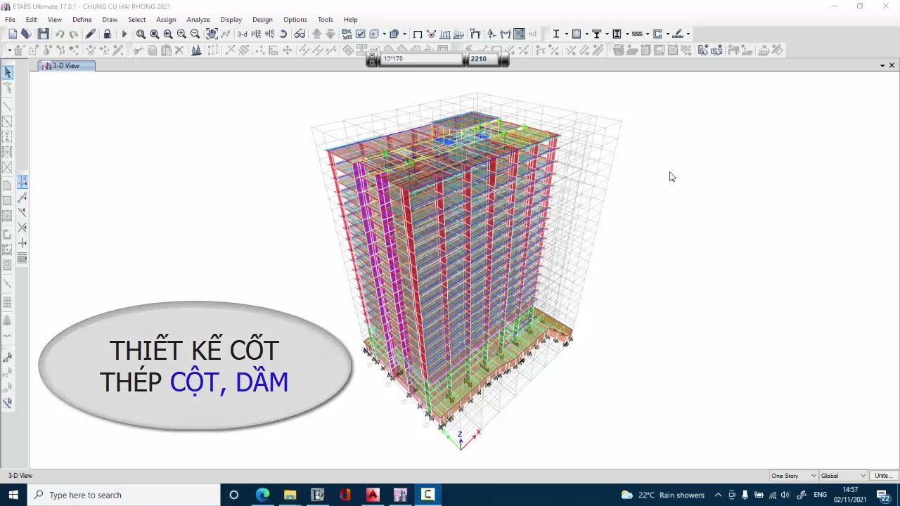 ETABS 17: BÀI 32. THIẾT KẾ CỐT THÉP CỘT, DẦM ETABS THEO TCVN
