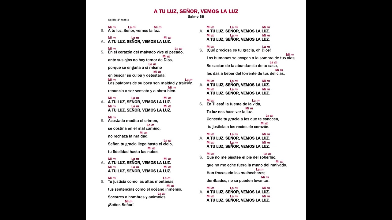Canto 2023 - 2024║A tu luz Señor ║Letra y Notas ║ Kiko Arguello ║ Camino Neocatecumenal