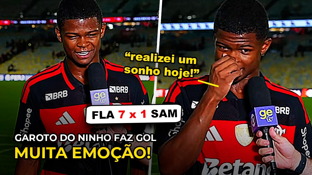 MUITA EMOÇÃO DA JOIA DO FLAMENGO MARCANDO SEU GOL NA ESTREIA
