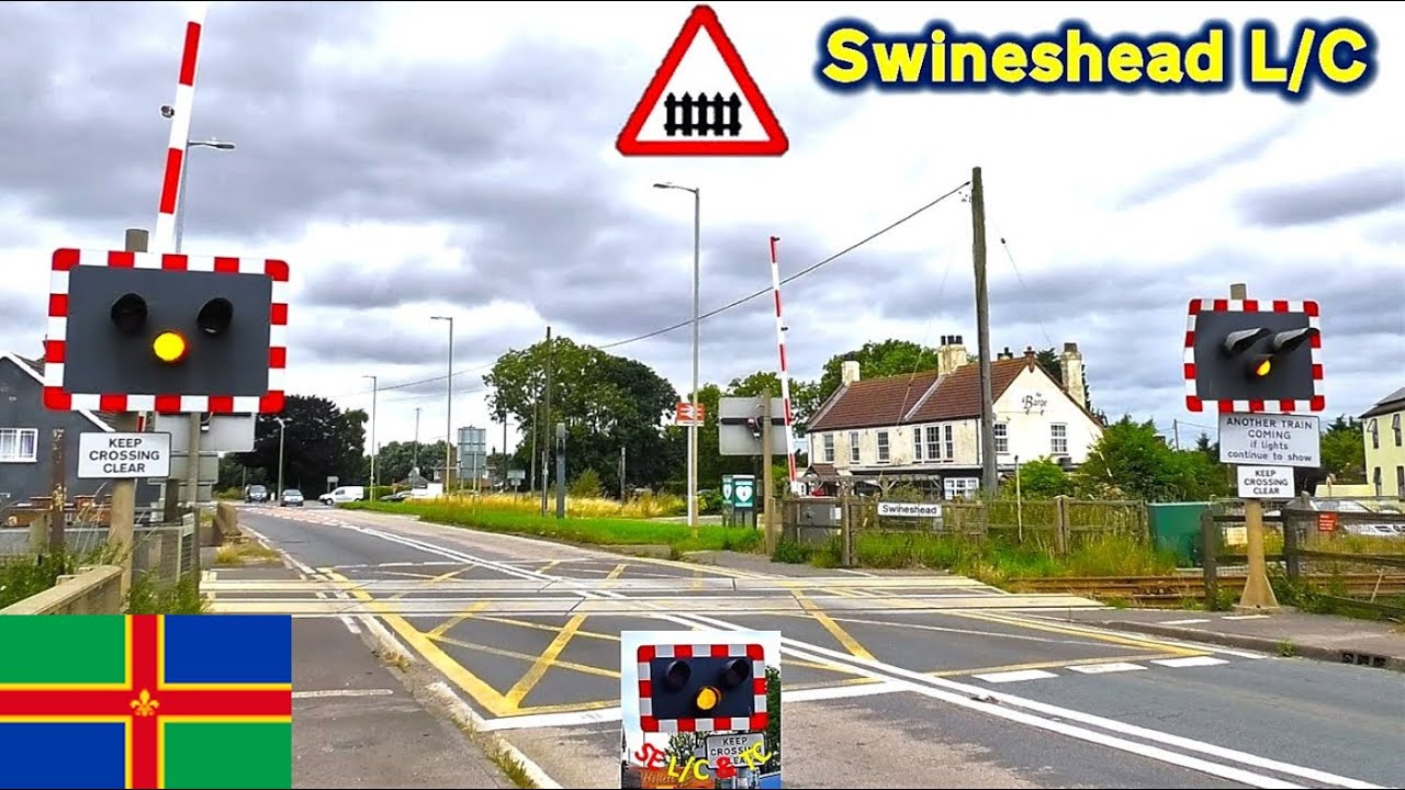Rare, Massive light boards at Swineshead Level Crossing, Lincolnshire