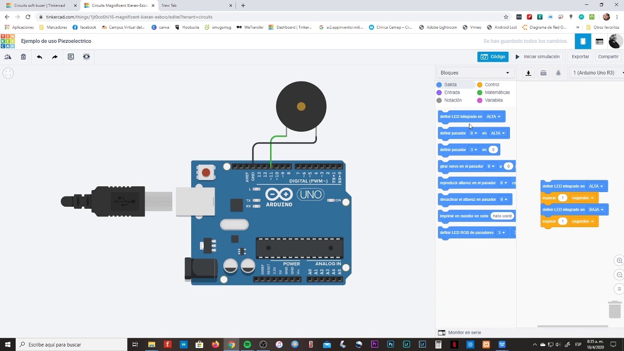 Actuador piezoelectrico - Arduino