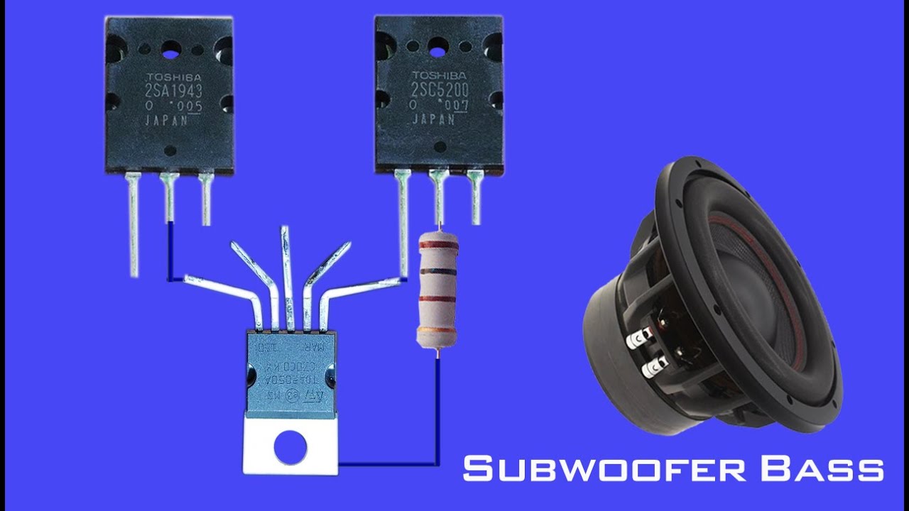 Subwoofer Bass Amplifier 2SA1943, 2SC5200 and TDA2030 at home