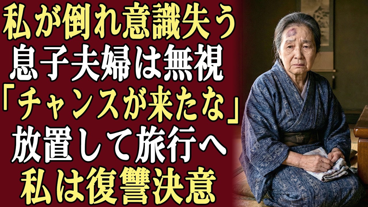 私が倒れて意識を失ったとき、息子夫婦は救急車を呼ばず、「チャンスが来たな…」と言った。そして私を放置して旅行に出かけた。その瞬間、私は復讐を決意した！
