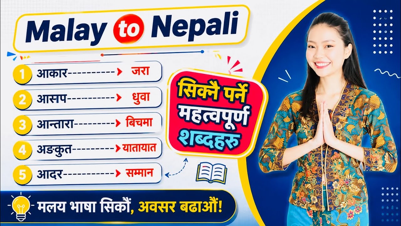 basic Malay language to nepali language/मलायु भाषा नेपाली मा बोल्नुहोस्/ सिक्नुहोस्