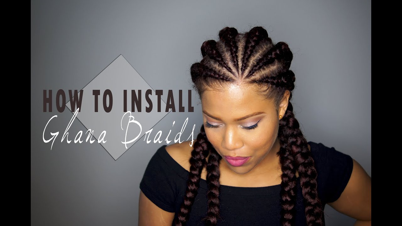 How to install Ghana Cornrows / Invisible Cornrows on Natural Hair