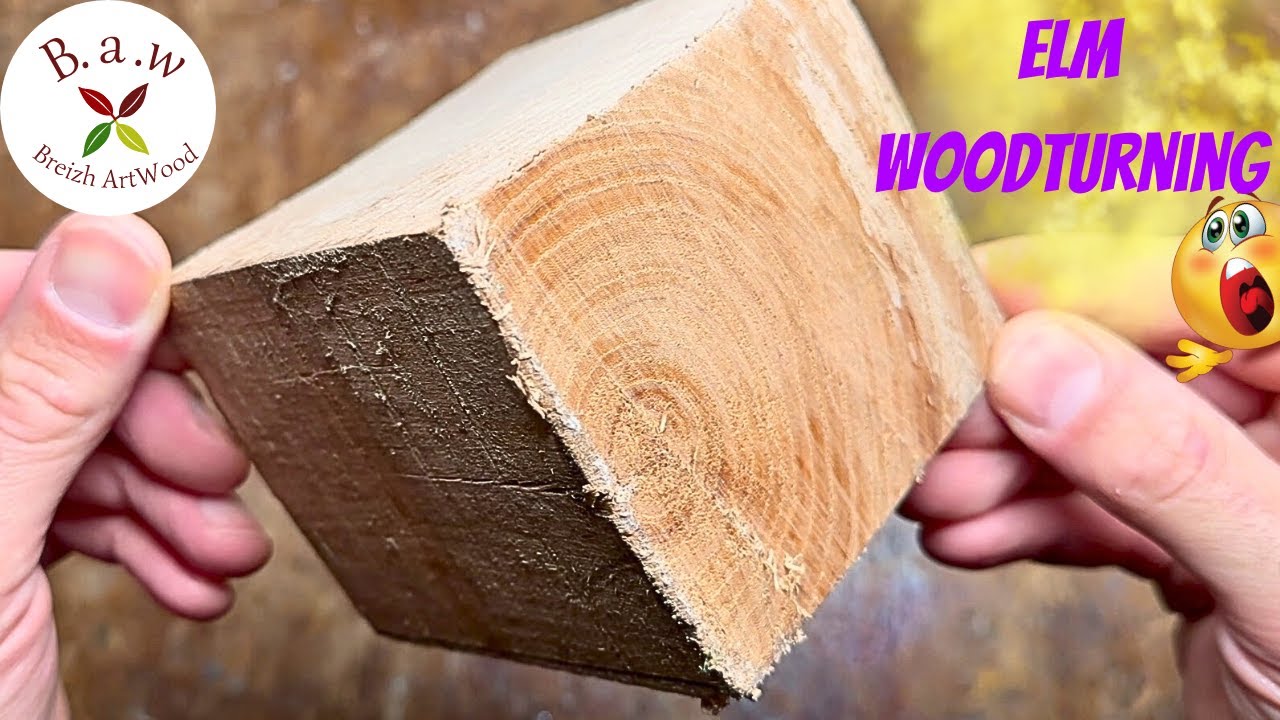 wood turning -I turn a magnificent elm cube👍