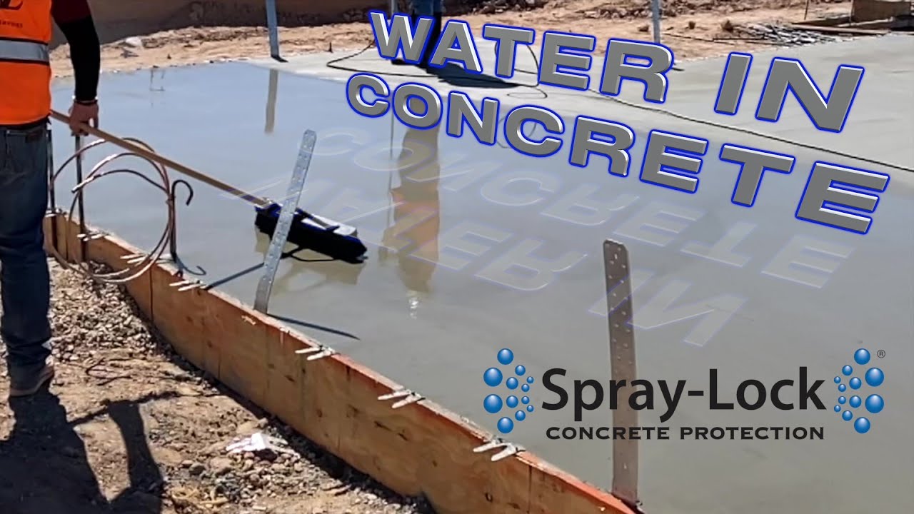 What happens with the water in concrete?