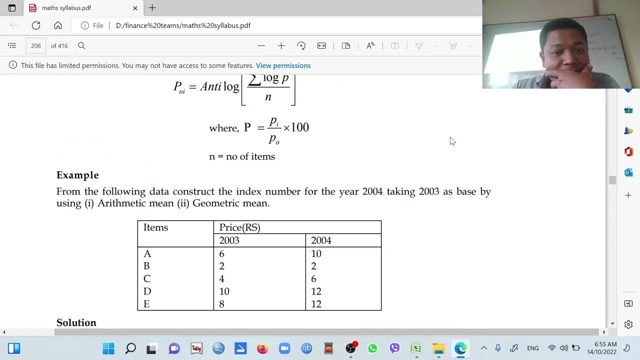 Lecture 55 Index Number and Sampling