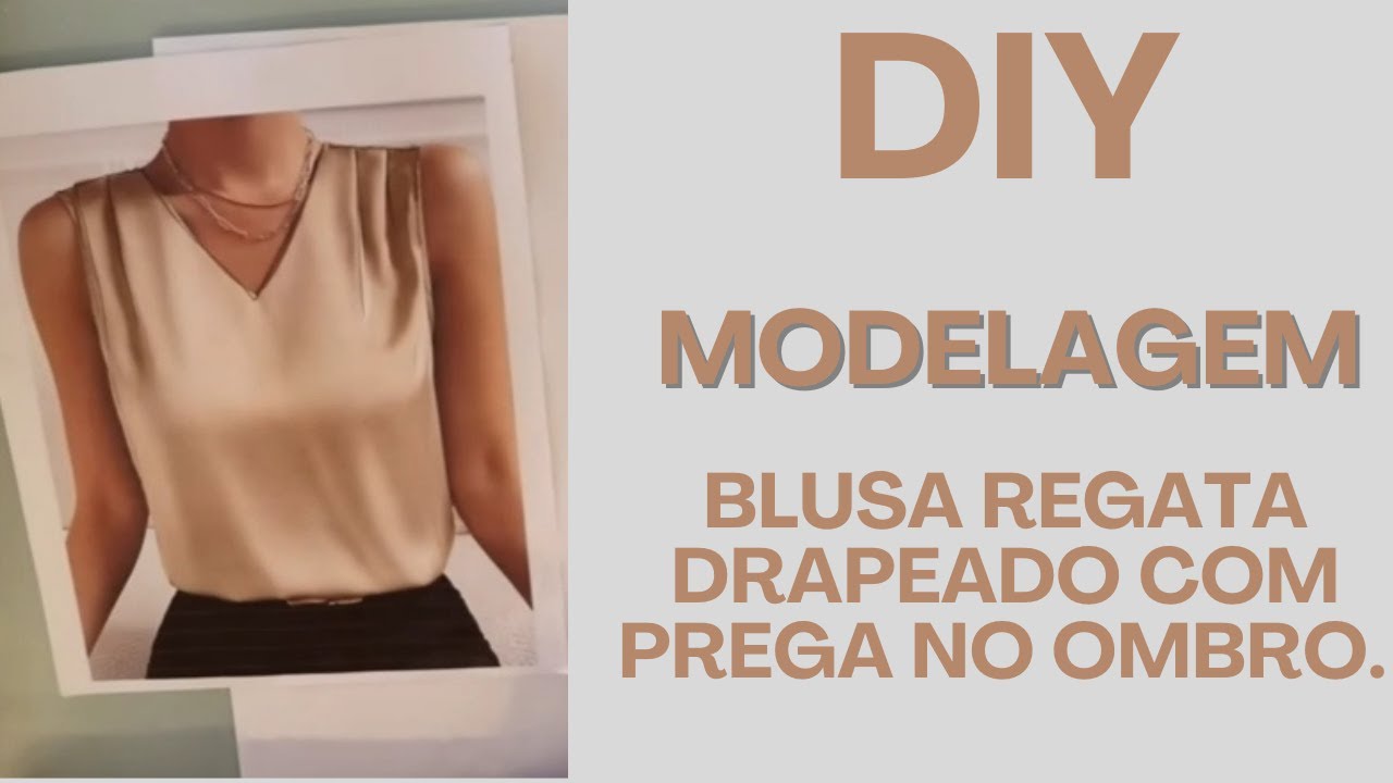 DIY BLUSA DECOTE V E DRAPEADO NO OMBRO