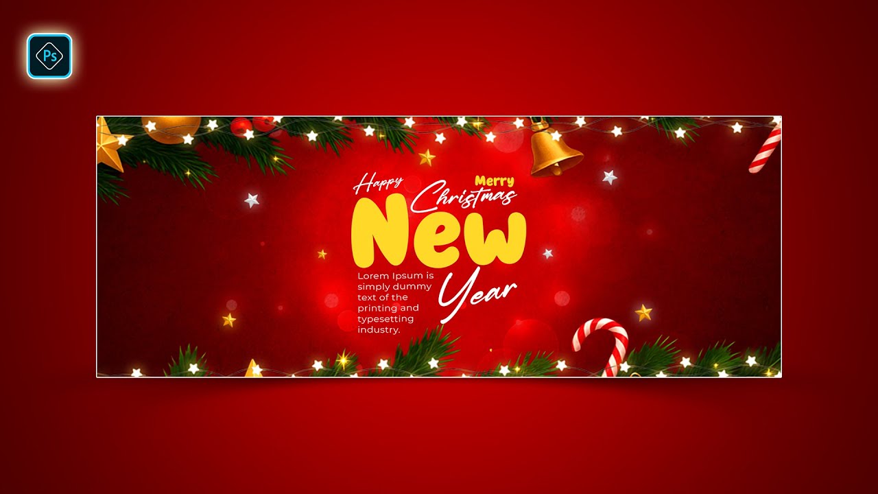 Christmas Facebook Cover Banner Design in Photoshop | 2026 Tutorial
