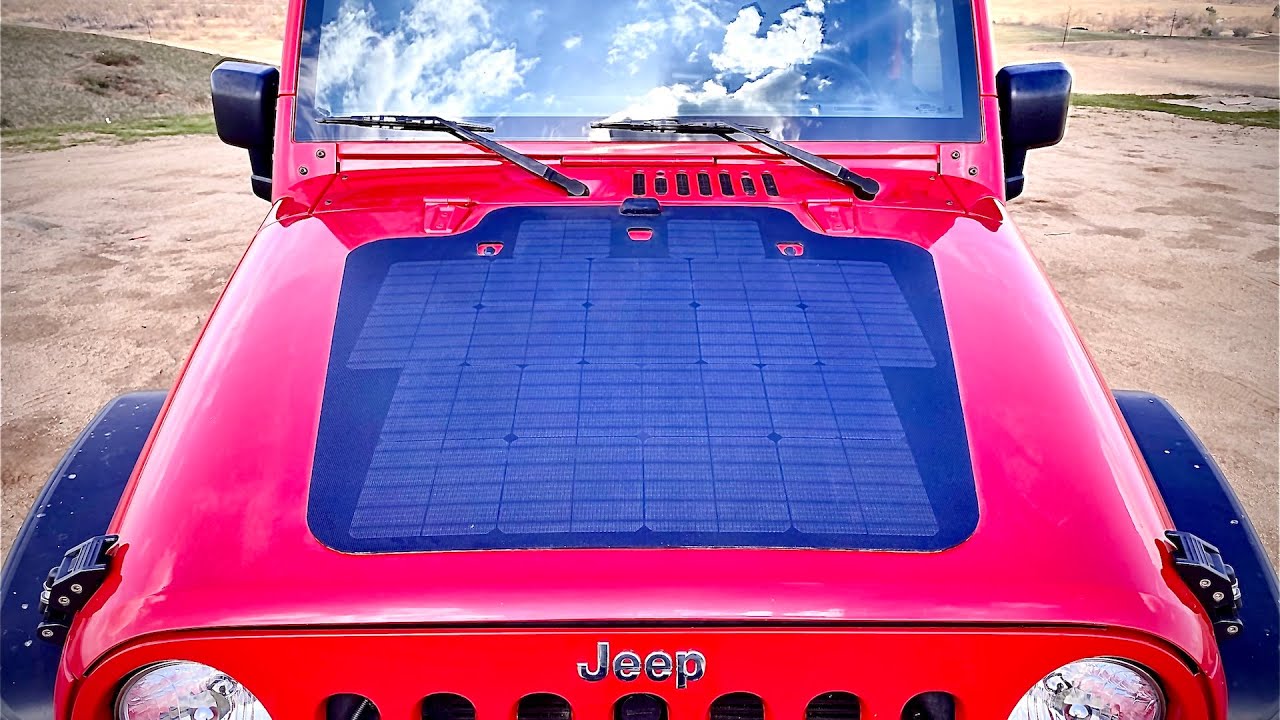 Cascadia 4x4 Jeep JKU VSS Hood Mounted Solar Panel Install