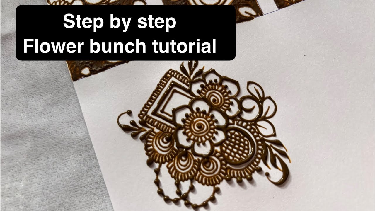 Step by step Flower bunch tutorial | Floral Mehndi Design |