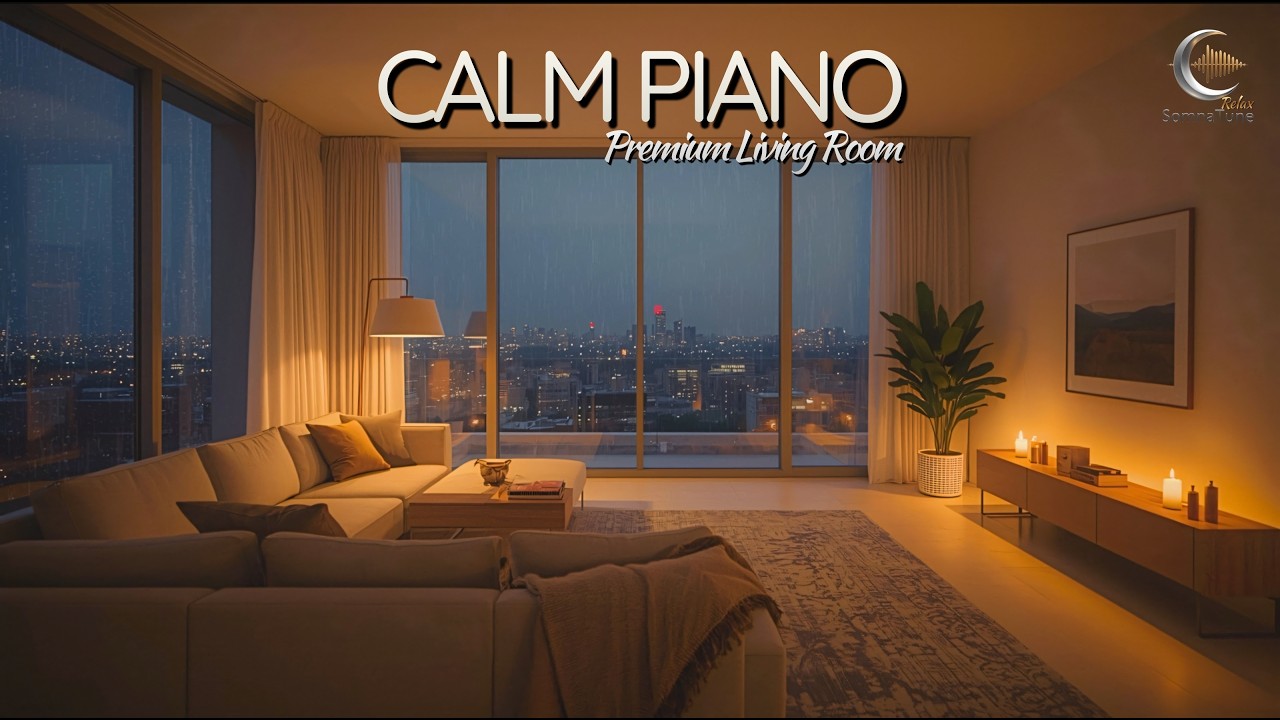 Relaxing Piano with Rain Sounds | Cozy Premium Interior Ambience – 3 Hours (4K)