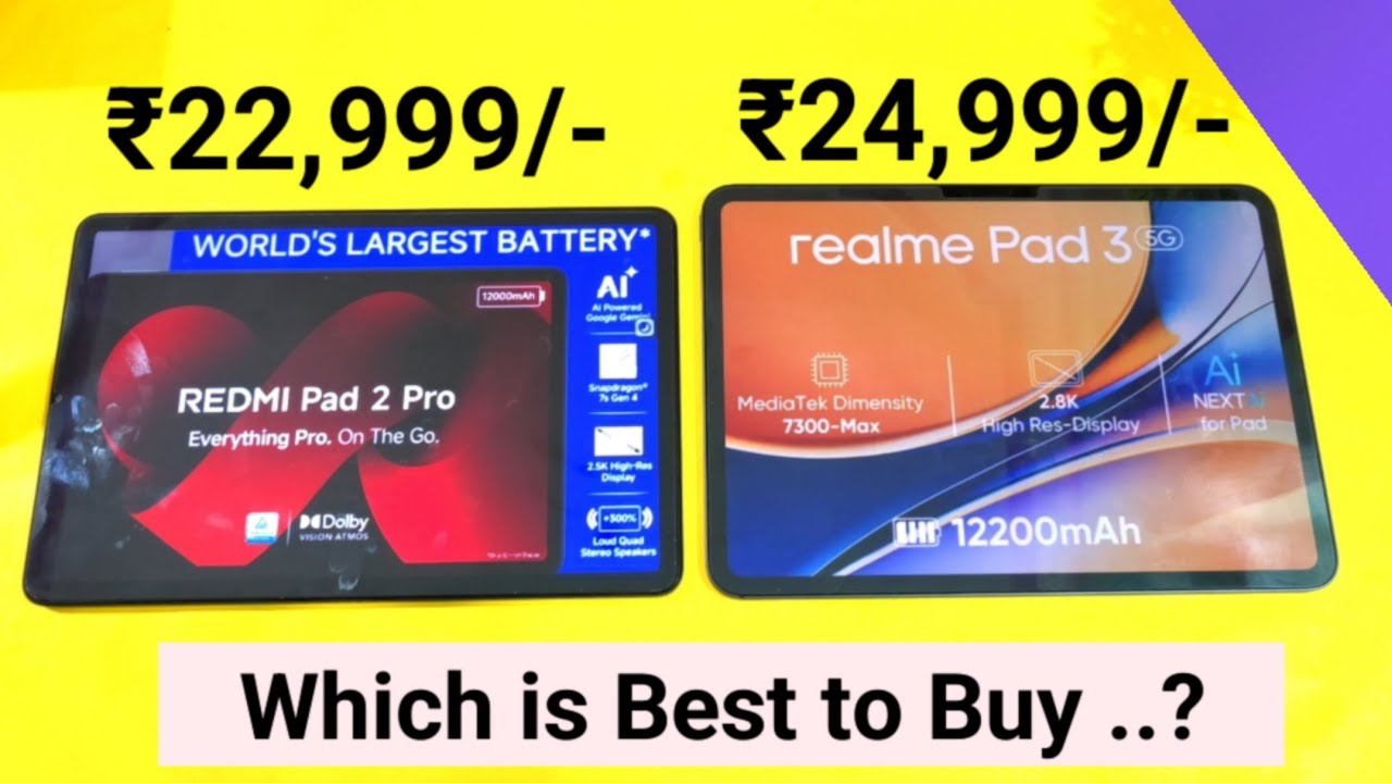Realme Pad 3 vs Redmi Pad 2 Pro  Which Tablet to Buy 🚀🚀🔥🔥🔥🔥
