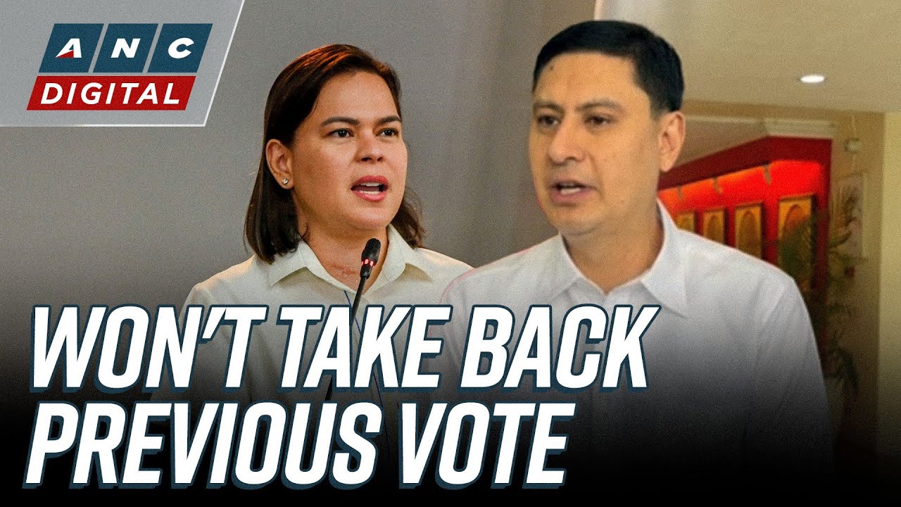 Defensor: I won’t change position on Sara Duterte impeachment despite NUP stand | ANC