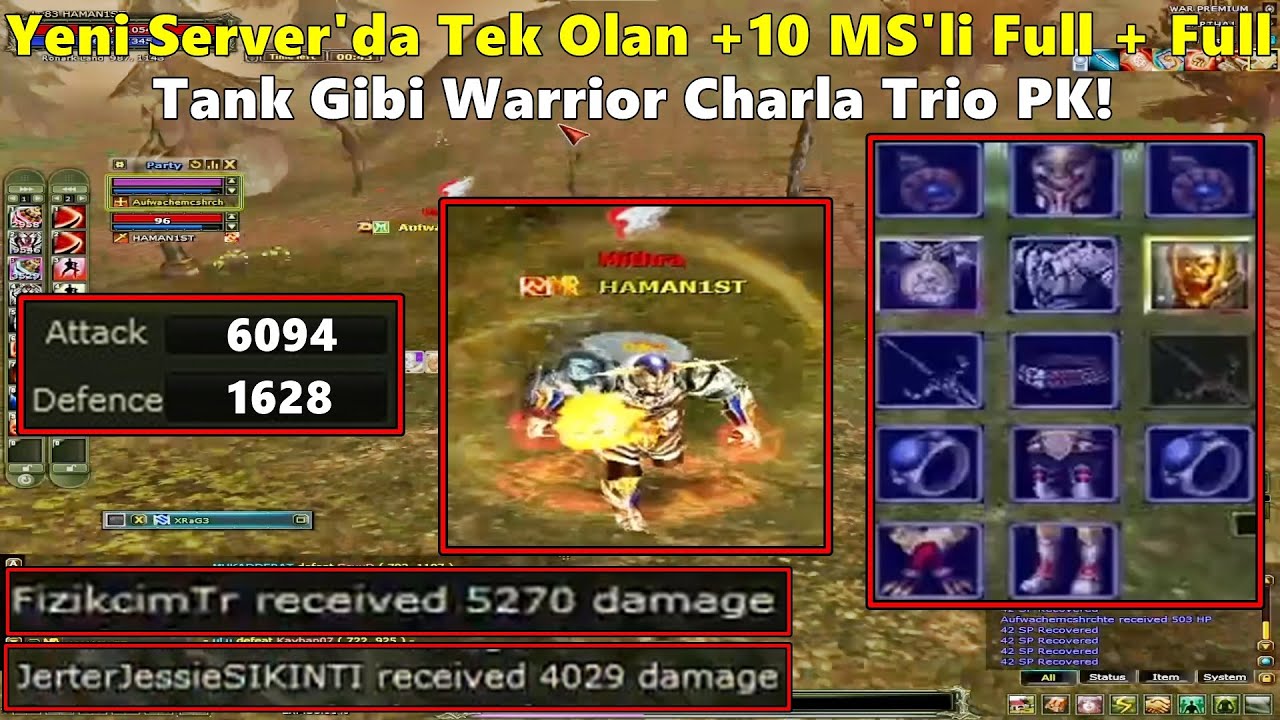 xGoldenHazee - Yeni Server'da Tek Olan +10 MS'li Warrior Charı Tanıtıp Trio PK Atıyor! Knight Online