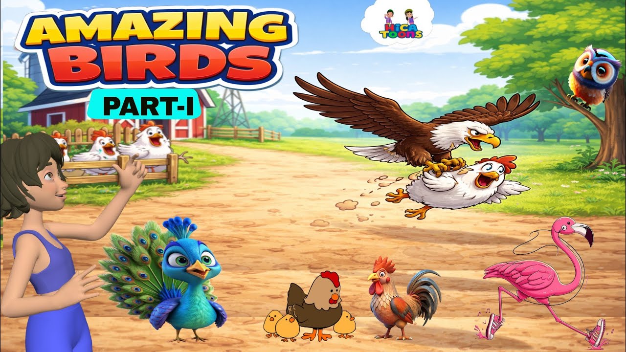 Learn Bird Names for kids in English l Birds l Bird Name&Sounds l Bird video#kidslearning#hicatoons 