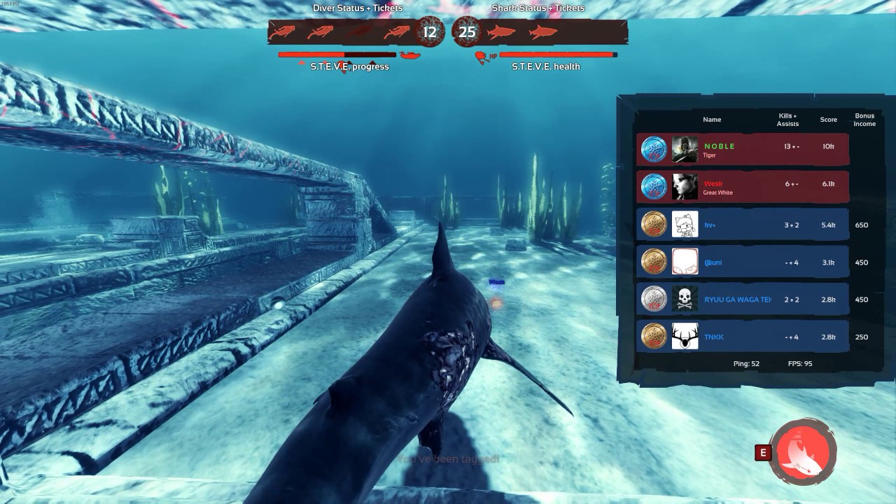 Shark game with Wesk against 3 level 100's