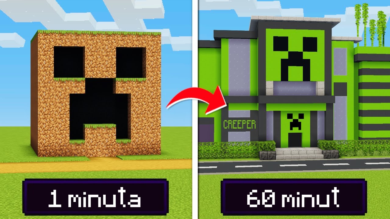 Poprosiłem 10 LOSOWYCH OS&Oacute;B aby zbudowali DOM CREEPERA w MINECRAFT!