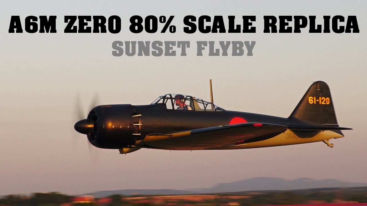 A6M ZERO 80% SCALE REPLICA | SUNSET FLYBY | VOLUME ON! | 4K