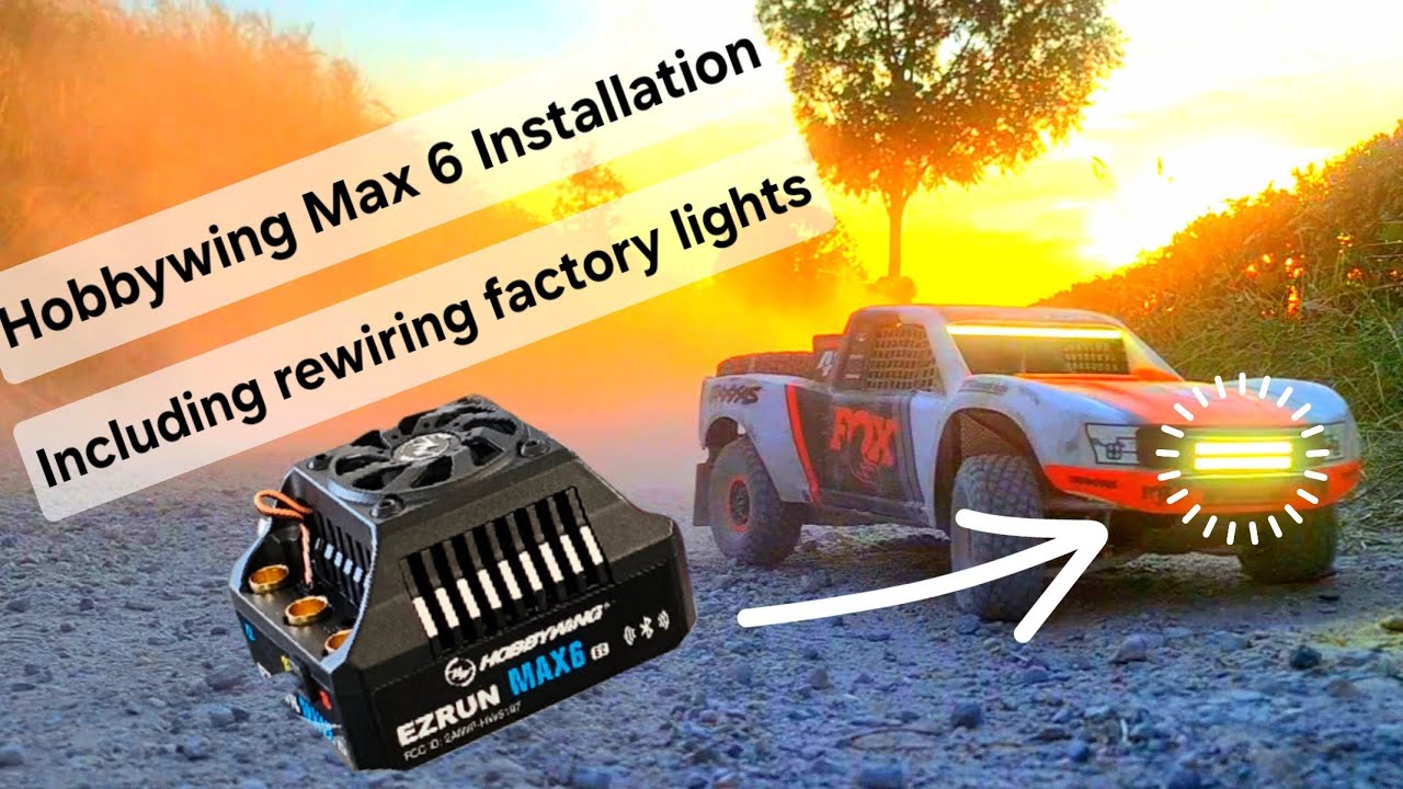 UDR Max 6 hobbywing ESC installation Rewiring Factory Light Kit