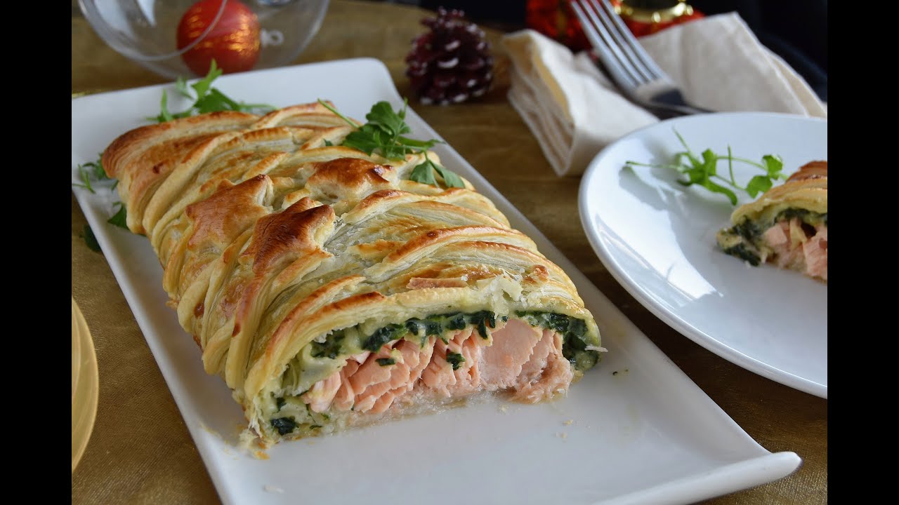 Salmón en hojaldre con espinacas