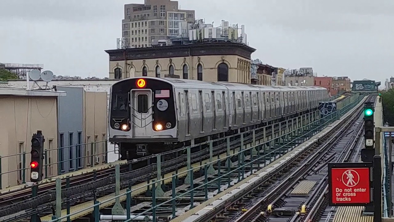 MTA NYC Subway: R32 (J) (M) & R143/R160/R179 (J) Train Myrtle Ave Action
