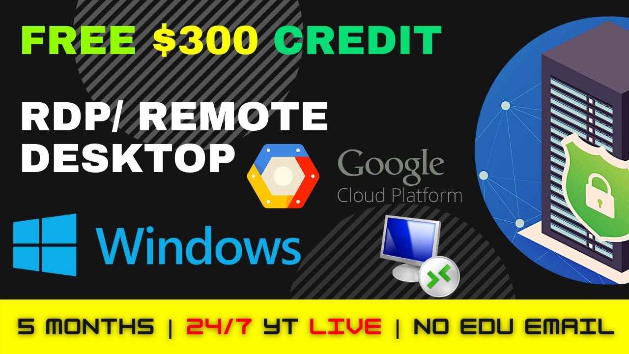 Удалённый рабочий стол Windows VPS | Бесплатный сервер Google VPS с RDP для круглосуточной прямой...