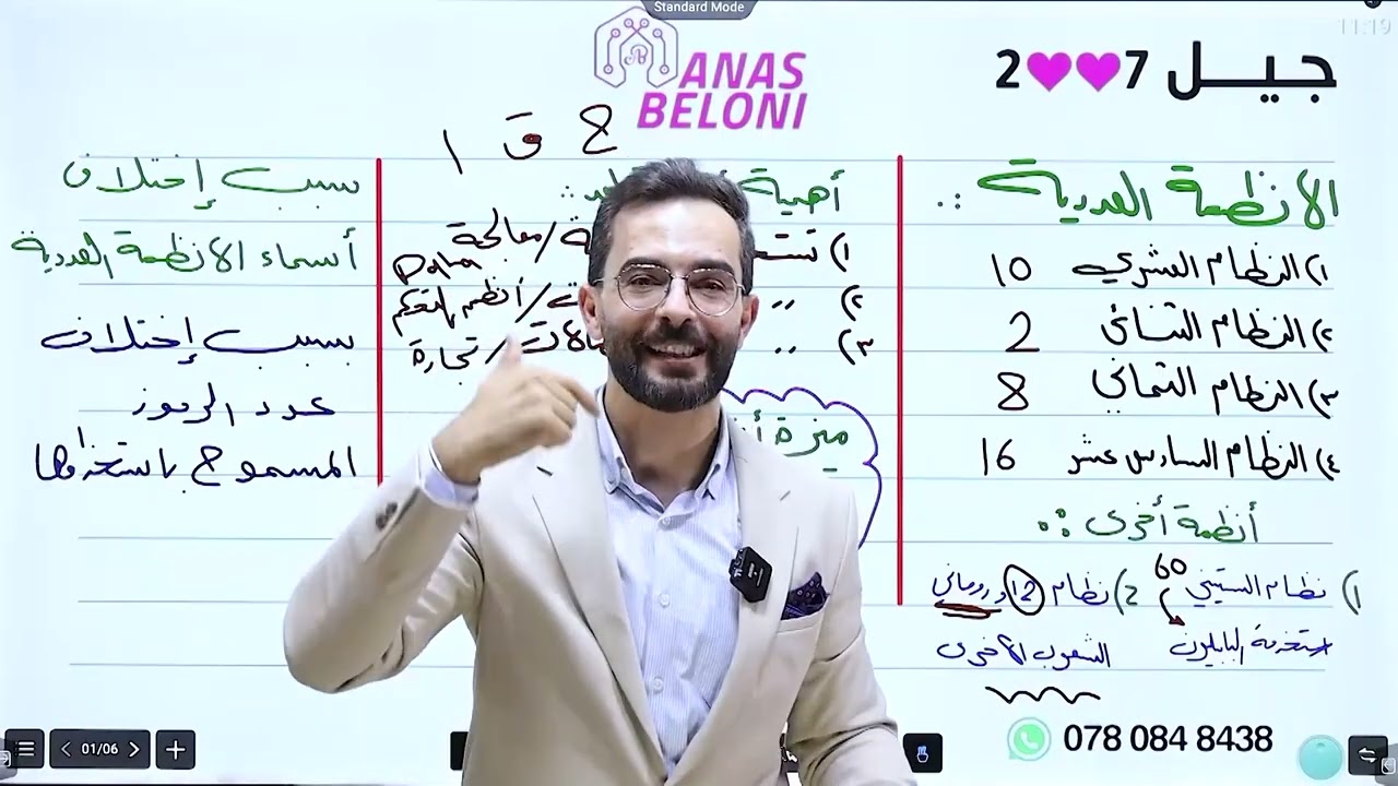 مقدمة انظمة العد للاستاذ انس بيلوني