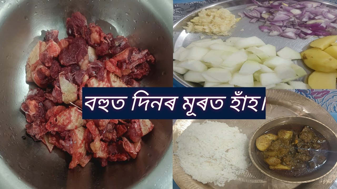 হাঁহৰ মাংস ৰে ভালদৰে জুতি লগাই এসাজ খালো । Assamese vlog on my youtube channel.