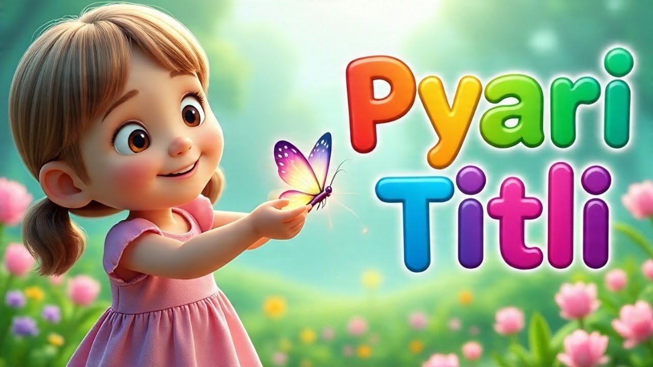 Pyari Titli 🦋 | Cute Butterfly Kids Poem | Urdu Hindi Poem | @DooDahDoo