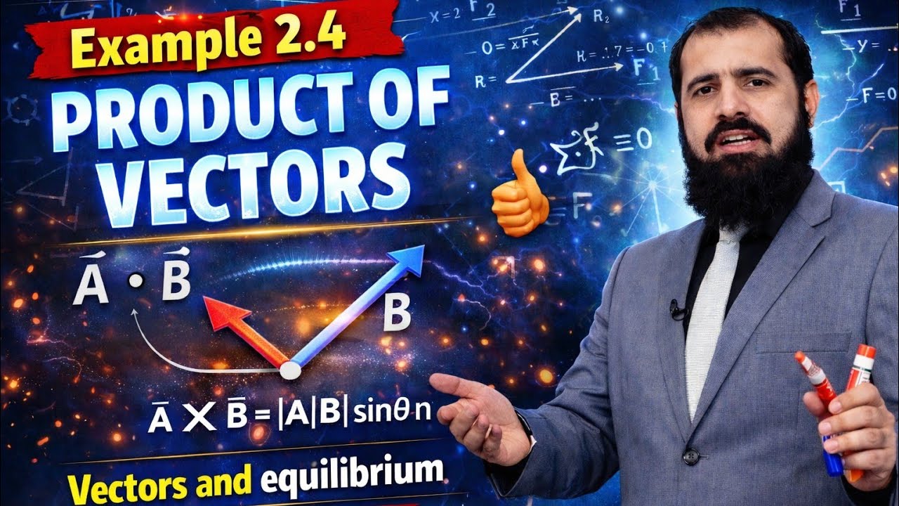 Example 2.4|Vectors and equilibrium|first year physics|KP Federal board textbook