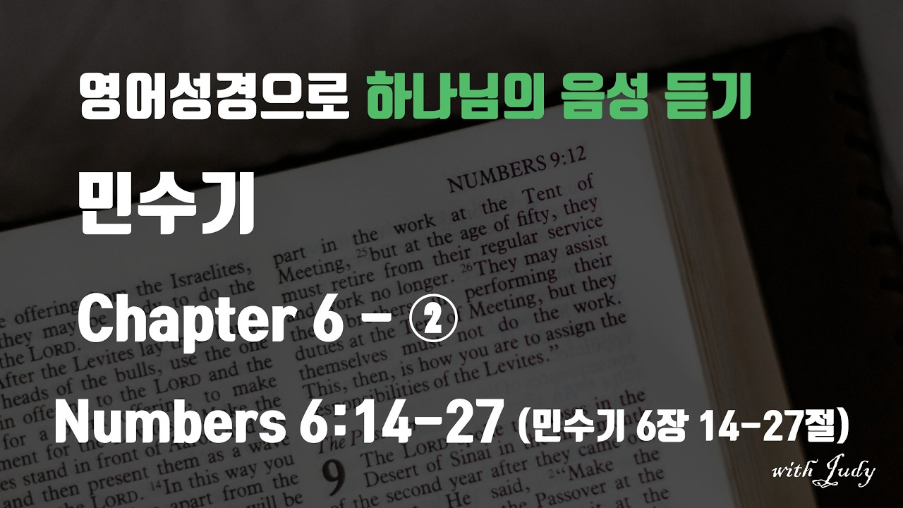 [영어성경읽기] 민수기 6장-2 (14-27절) #직독직해 #끊어읽기 #영어성경통독 #영어성경읽기