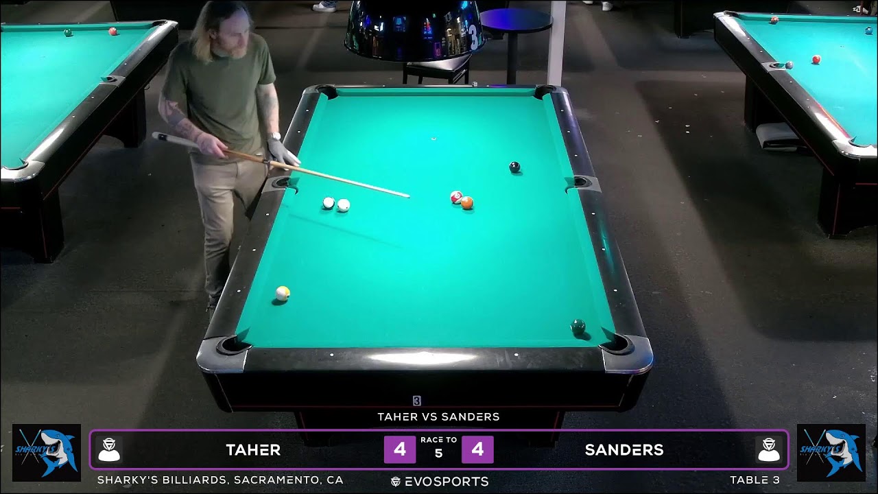TAHER vs SANDERS - SHARKY'S BILLIARDS - TABLE 3 | EvoSports