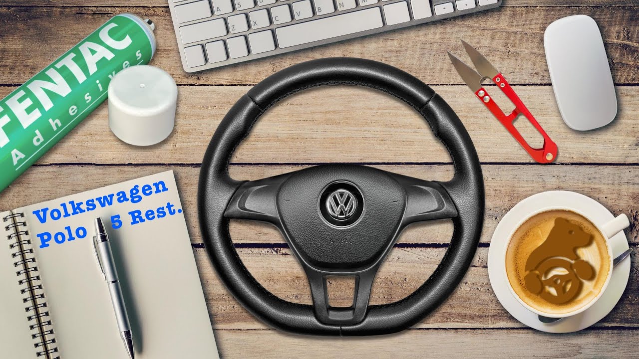 ОБШИВКА РУЛЯ VW POLO V REST. СО СПИЦАМИ.