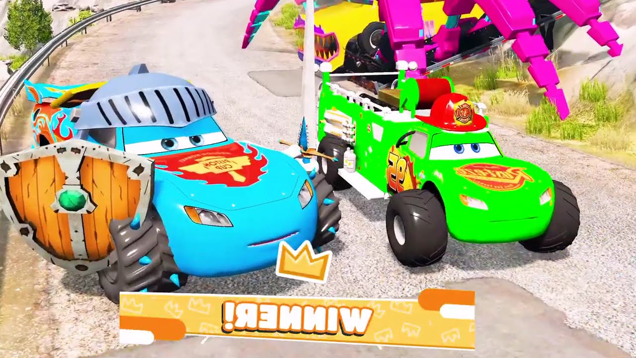 Funny Cars with slide color and portal trap - beamng drive