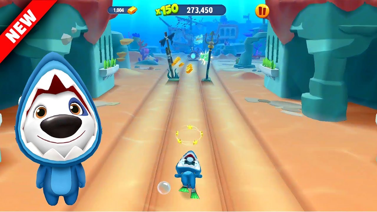 Chase the raccoon underwater! Talking Tom Gold Run