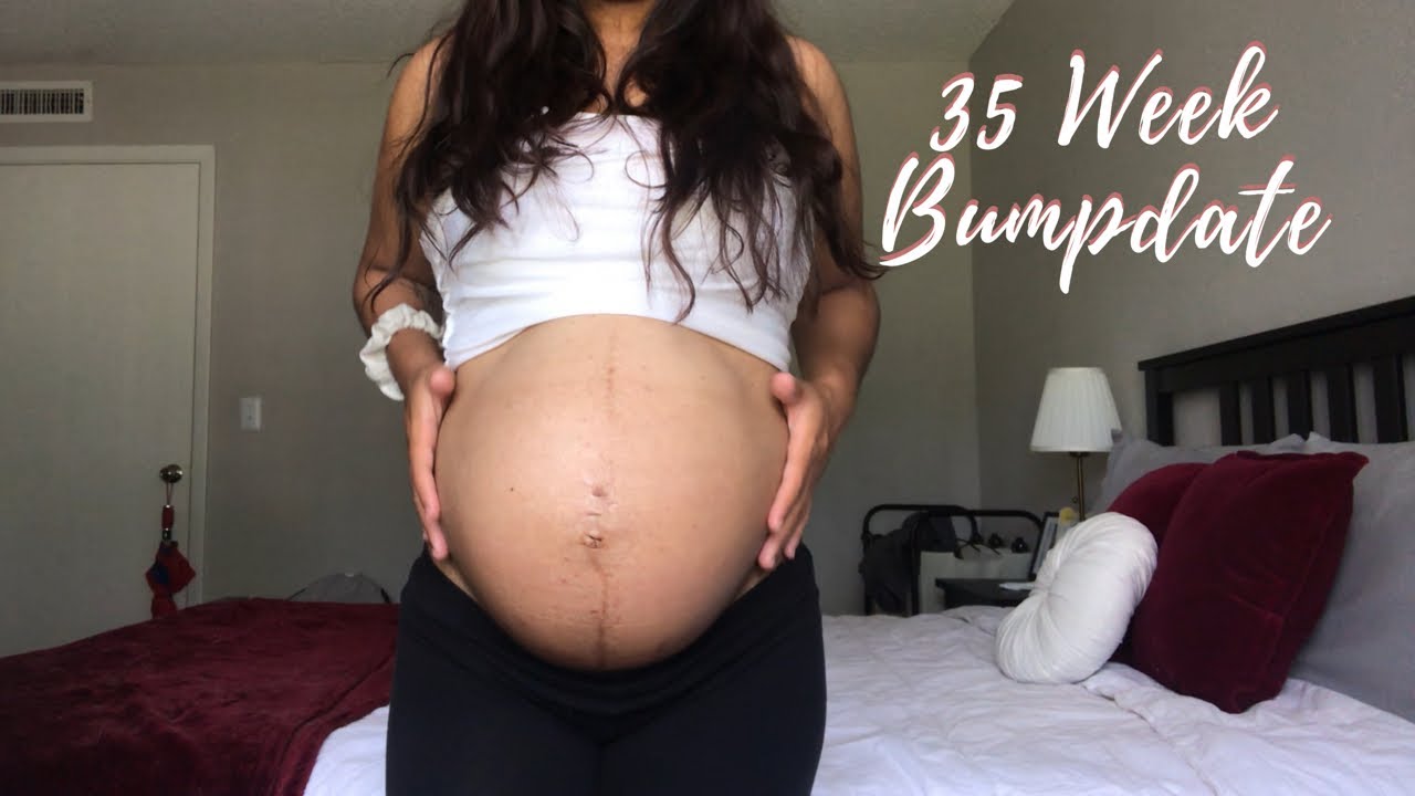 35 Week Bumpdate + Belly Shot// GBS test, red raspberry leaf tea, & evening primrose oil